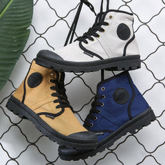 Casual High-Top Lace-Up Canvas Shoes Men's Shoes