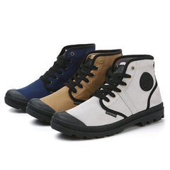 Casual High-Top Lace-Up Canvas Shoes Men's Shoes
