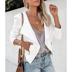 Casual Long-sleeved Blazer With Lapel Slim Fit