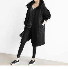 Women Windbreaker Jacket Casual Loose Button Pockets Hooded Quick Dry Windproof Waterproof Clothes For Outdoor Hiking Camping