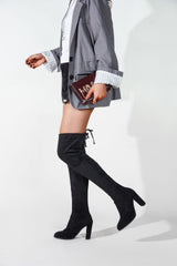 Autumn And Winter Black Over-The-Knee Boots Pointed Suede Women Top Fashion Boots