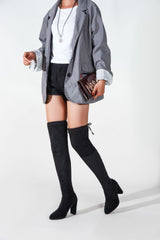 Autumn And Winter Black Over-The-Knee Boots Pointed Suede Women Top Fashion Boots
