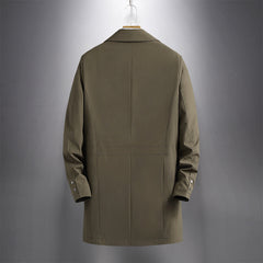 Men's Jacket Coat Casual Windbreaker Men's Casual Long Lapel Coat