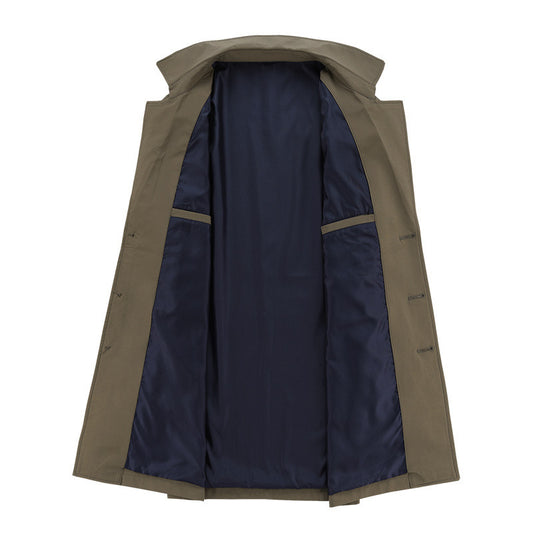 Men's Jacket Coat Casual Windbreaker Men's Casual Long Lapel Coat
