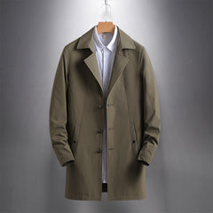 Men's Jacket Coat Casual Windbreaker Men's Casual Long Lapel Coat