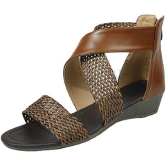 Hollow Braided Strap Ladies Sandals Open Toe Wedge Sandals
