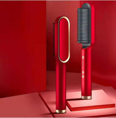 2 In 1 Hair Straightener Hot Comb Negative Ion Curling Tong Dual-purpose Electric Hair Brush