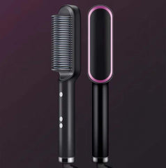 2 In 1 Hair Straightener Hot Comb Negative Ion Curling Tong Dual-purpose Electric Hair Brush