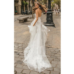 Angel Wedding Dress Queen Sexy Lace Bridal Travel Shooting Location Sea View Mermaid Light Wedding Dress Wholesale