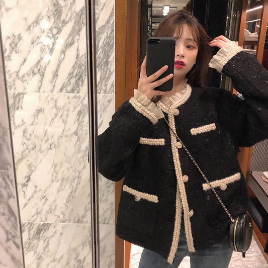 Women's Loose Bomb Street Rough Floral Top Temperament Short Jacket
