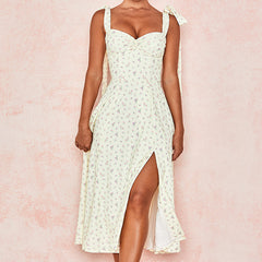 Women's Spring And Summer Suspender Sleeveless Split Dress