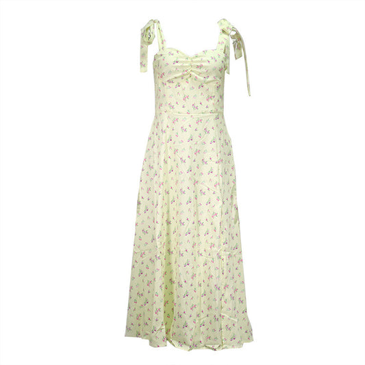 Women's Spring And Summer Suspender Sleeveless Split Dress