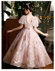 Girls' Dresses,10-Year-Old Princess Dress, Sequins, Host Catwalk Show, Piano Performance Clothing