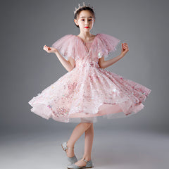 Girls' Dresses,10-Year-Old Princess Dress, Sequins, Host Catwalk Show, Piano Performance Clothing