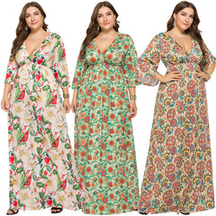 European And American Print Sexy Long Skirt
