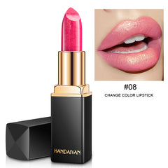 Shiny Metallic Lipstick Pearlescent Color Temperature Change Lipstick Gilt Lipsticks