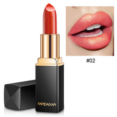 Shiny Metallic Lipstick Pearlescent Color Temperature Change Lipstick Gilt Lipsticks