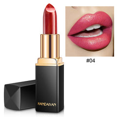 Shiny Metallic Lipstick Pearlescent Color Temperature Change Lipstick Gilt Lipsticks