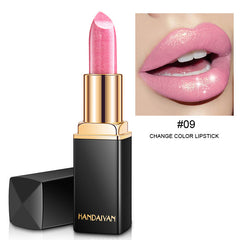 Shiny Metallic Lipstick Pearlescent Color Temperature Change Lipstick Gilt Lipsticks