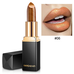 Shiny Metallic Lipstick Pearlescent Color Temperature Change Lipstick Gilt Lipsticks