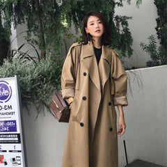 Windbreaker Women'S Mid-Length Autumn Style Korean Casual Jacket Early Autumn