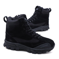 Mountaineering Work Shoes High-Top Lace-Up Mid-Tube