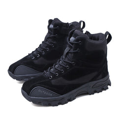 Mountaineering Work Shoes High-Top Lace-Up Mid-Tube
