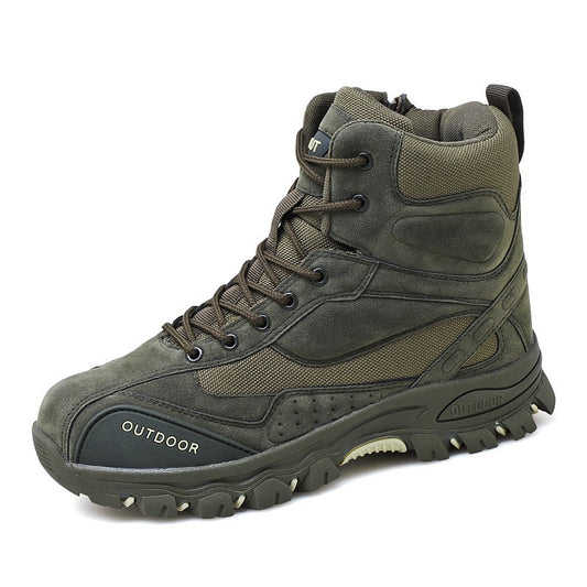 Mountaineering Work Shoes High-Top Lace-Up Mid-Tube