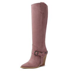 Tube Belt Buckle Rivet Sexy Plus Size Trendy Boots