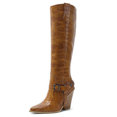 Tube Belt Buckle Rivet Sexy Plus Size Trendy Boots