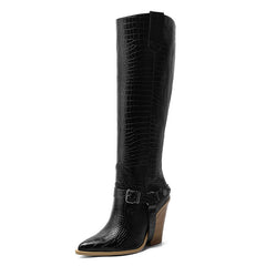 Tube Belt Buckle Rivet Sexy Plus Size Trendy Boots