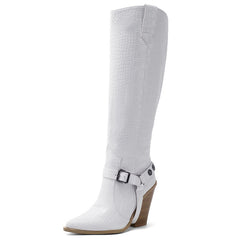 Tube Belt Buckle Rivet Sexy Plus Size Trendy Boots