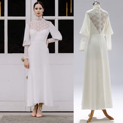 Mid-length Retro Republican Style Photo British Simple Light Wedding Dress Skirt
