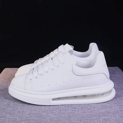 White Sneakers for Men – Trendy Air Cushion Casual Shoes with Height Boost