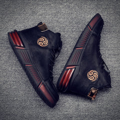 Martin Boots Men's Autumn And Winter New High-top Sneakers Plus Velvet Warm Cotton Shoes