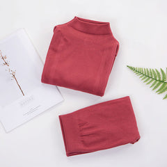 Solid Color Slim Women's Thermal Underwear Set