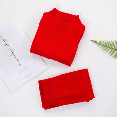 Solid Color Slim Women's Thermal Underwear Set