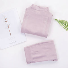 Solid Color Slim Women's Thermal Underwear Set