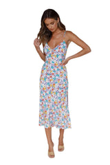 Summer Sexy Women's Sling Sleeveless V-Neck Digital Printed Dress