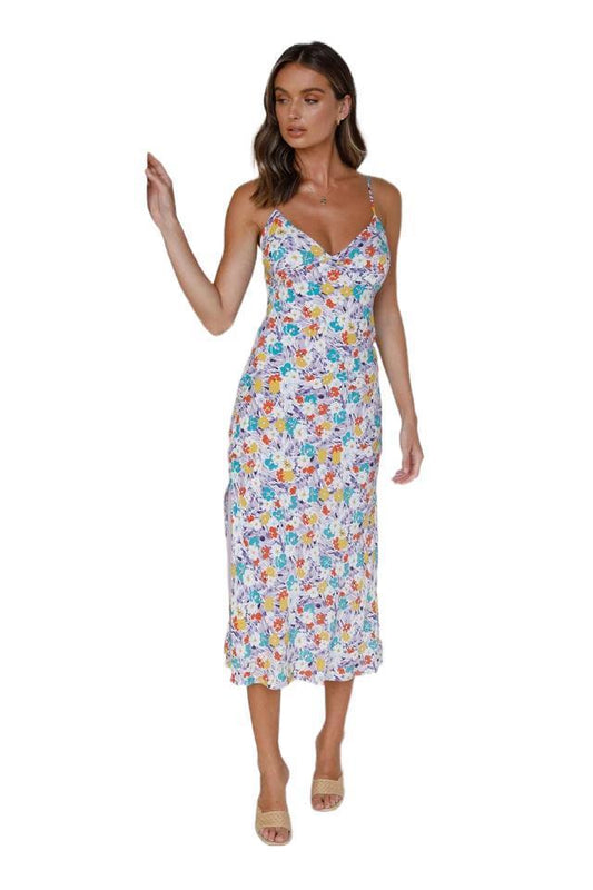 Summer Sexy Women's Sling Sleeveless V-Neck Digital Printed Dress