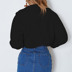 Lapel long sleeve sweater