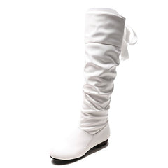 Block heel high boots