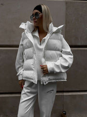 Cotton Vest Trendy Sleeveless Hooded puffer Jacket
