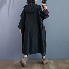 Loose Plus Size Overknee Long Large Pocket Trench Coat