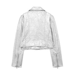 Metal Motorcycle Jacket Autumn Zipper Coat