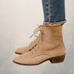 Flat lace up boots