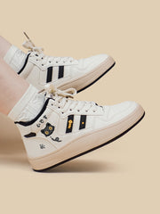 Cartoon High-top Shoes Women's Plus Velvet Lace Up Cotton Shoes