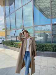 Waist-tight Design  Lining Trench Coat