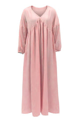 Women's Long Sleeve V-neck Shoulder Sleeve Loose Dress