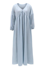 Women's Long Sleeve V-neck Shoulder Sleeve Loose Dress